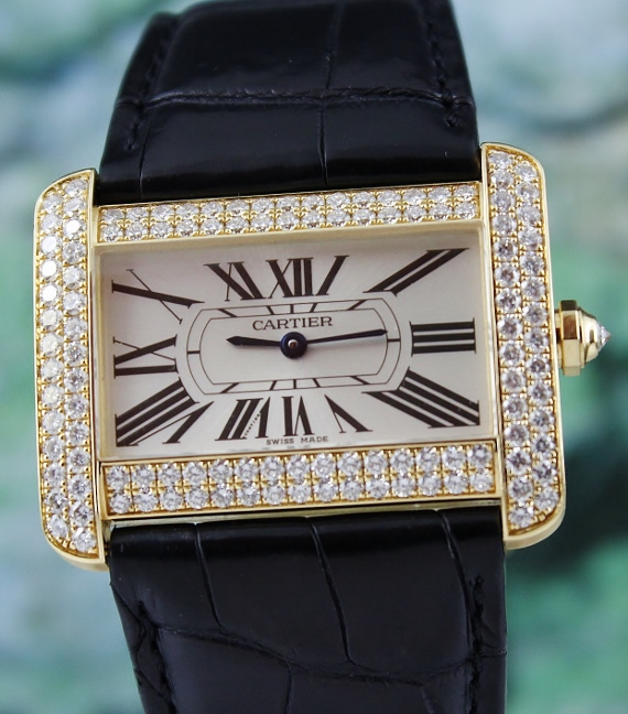 (image for) A Cartier Divan 18K Yellow Gold With Factory Set Diamond / 2602